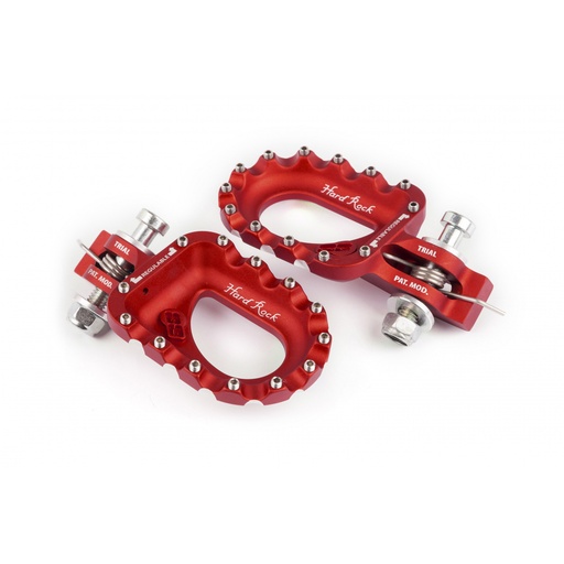[S3-ESK-463-R-VRT] S3 Aluminum HardRock Footpegs for Select Vertigo Bikes (2000+) - (Red)