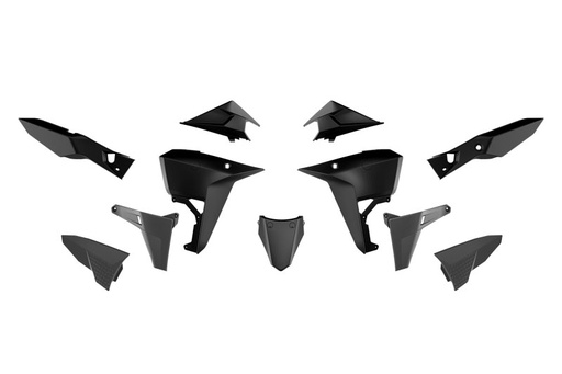 [RTECH-R-KITKOV-NR1-025] RTech Revolution Plastic Kit for Kove X Pro & Rally 800 Bikes (2024-2025) - 6 PCS - (Black)