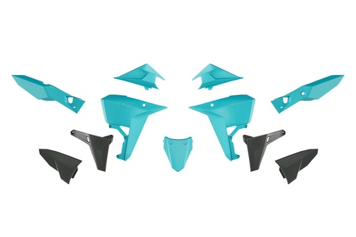 [RTECH-R-KITKOV-VA1-025] RTech Revolution Plastic Kit for Kove X Pro & Rally 800 Bikes (2024-2025) - 6 PCS - (Light Blue/Black)