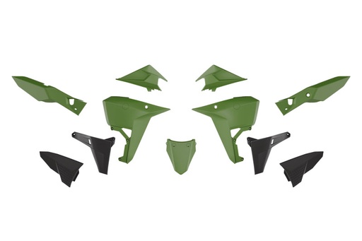 [RTECH-R-KITKOV-VN1-025] RTech Revolution Plastic Kit for Kove X Pro & Rally 800 Bikes (2024-2025) - 6 PCS - (Green/Black)