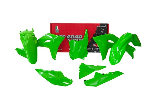 [RTECH-R-KITKXF-VE0-524] RTech Replica Plastic Kit for Kawasaki KX and KX-X Bikes (2024-2025) - 5 PCS - (KX Green)