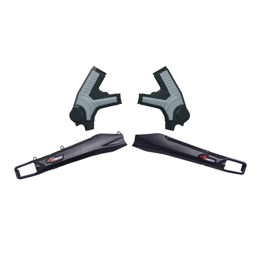 [CPD-R-PFCPRTSURNRGR4] RTech Plastic Frame & Swingarm Protectors Bundle for Sur-Ron Ultra Bee Models (2023 to 2025) - (Black / Grey)