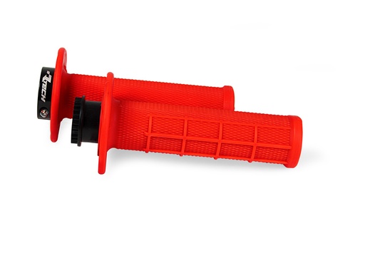 [RTECH-R-MPRRF000021] RTech R20 Universal Lock-On Grips - 29mm Diameter - Half Waffle (Neon Red)