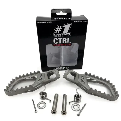 [ONEGRIPPER-OGFP-CTRL-01-5D5B] #1 Gripper Stainless Steel CTRL Footpegs for KTM, GasGas & Husqvarna (2023-Present)