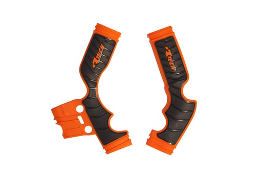 [RTECH-R-PRTKTMARNR4] RTech Bi-Material Frame Protectors for KTM SX 65 (2016-2024) - (Orange/Black)