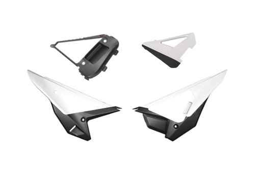 [RTECH-R-KITCRF-BN0-F26] RTech Revolution Side Panel Kit for Honda CRF-R, RWE & RX (2025-2026) - (White/Black)