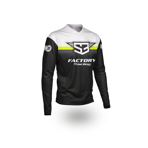 [S3-IG1-BF-L] S3 Lightweight Long-Sleeve Riding Shirt - Large - (Black/Fluorescent Yellow)
